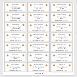 Etiquetas de Endereço de Convidado Boho Sunflower