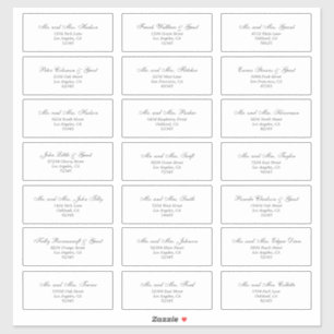 Etiquetas de Endereço de Convidado Branco Elegant