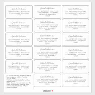 Etiquetas de Endereço de Convidado Caligrafia Mode