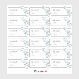 Etiquetas de Endereço de Convidado com Ramo de Euc