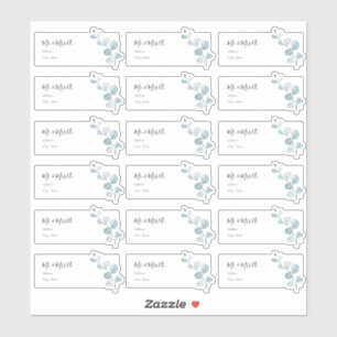 Etiquetas de Endereço de Convidado com Ramo de Euc