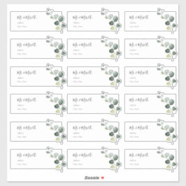 Etiquetas de Endereço de Convidado com Ramo de Euc