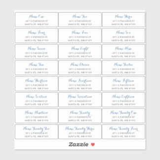 Etiquetas de Endereço de Convidado com Script Azul