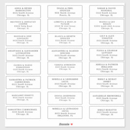 Etiquetas de endereço de convidado de casamento Co