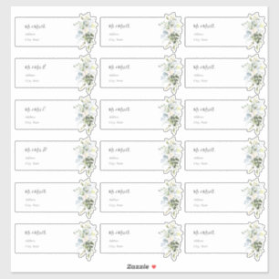 Etiquetas de Endereço de Convidado de Goma Azul D