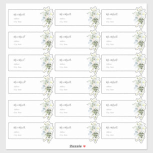 Etiquetas de Endereço de Convidado de Goma Azul Du