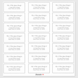 Etiquetas de Endereço de Convidado de Script Elega