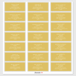 Etiquetas de Endereço de Convidado Dourado minimal