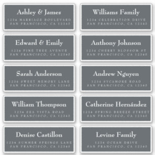 Etiquetas de Endereço de Convidado: ENCOMENDA EM 8