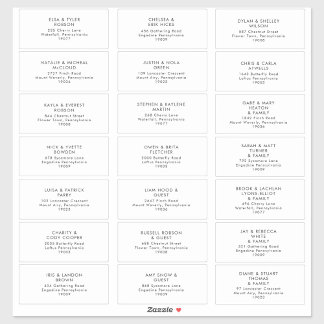 Etiquetas de Endereço de Convidado Moderno Minimal