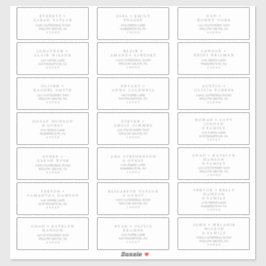 Etiquetas de endereço de convidado para tipografia