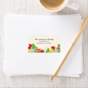 Etiquetas de endereço de cookies de Natal