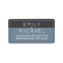 Etiquetas de endereço de devolução de aço azul