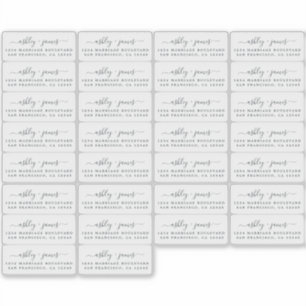 Etiquetas de Endereço de Devolução de Caligrafi