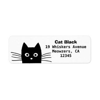 Etiquetas de Endereço de Devolução de Gato Preto C