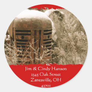 Etiquetas de endereço de devolução do trator