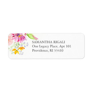 Etiquetas de Endereço de Devolução Florais Aquarel