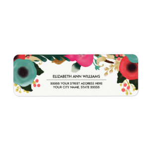 Etiquetas de Endereço de Devolução Floral Moderna