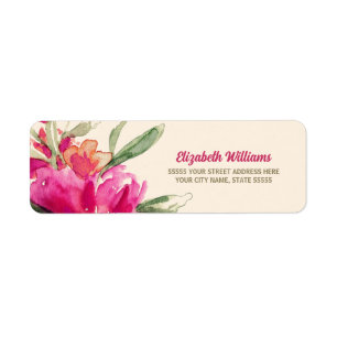 Etiquetas de Endereço de Devolução Floral Româ