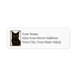 Etiquetas de Endereço de Devolução Gato Preto