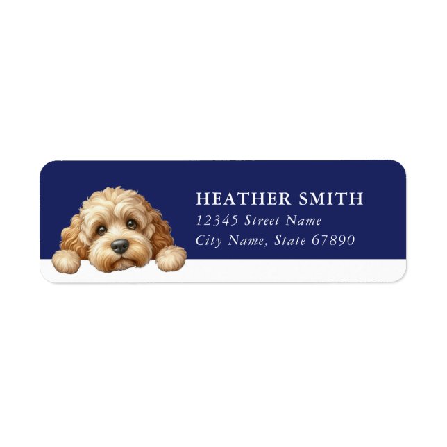 Etiquetas de Endereço de Devolução Goldendoodle (Frente)