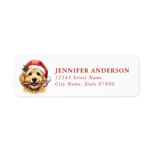 Etiquetas de Endereço de Devolução Goldendoodle (Frente)
