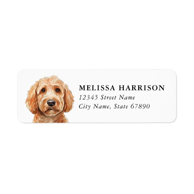 Etiquetas de Endereço de Devolução Goldendoodle (Frente)