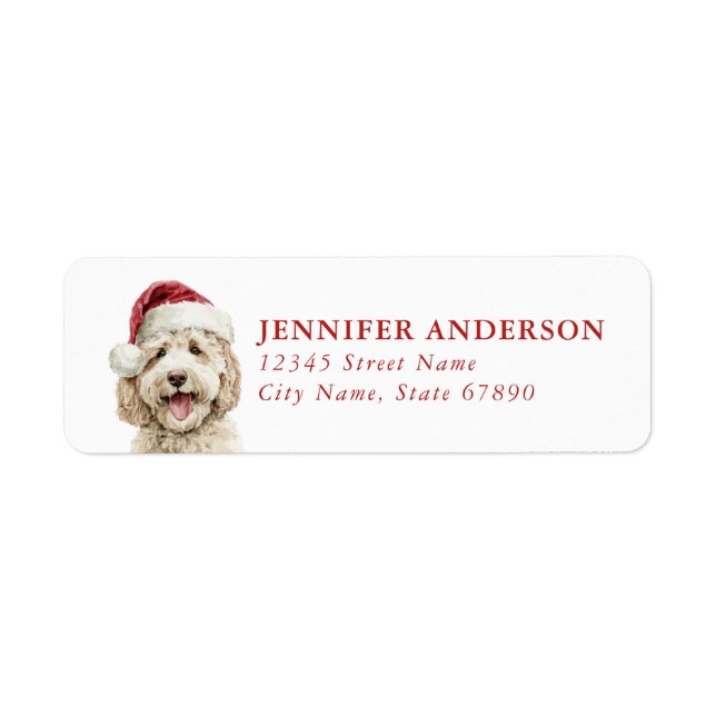 Etiquetas de Endereço de Devolução Goldendoodle (Frente)
