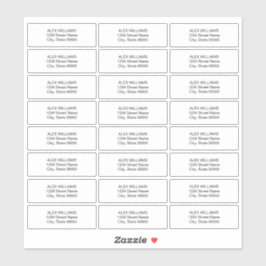 Etiquetas de endereço de devolução simples e trans