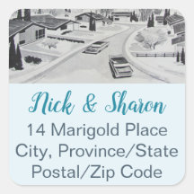 Etiquetas de Endereço de Envelope Moderno do sécul