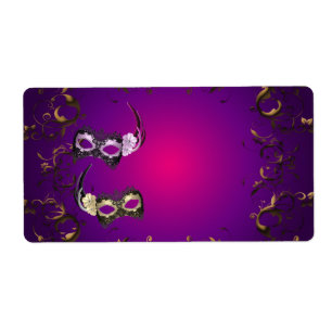 Etiquetas de Endereço de Festa de Máscaras Roxo Do