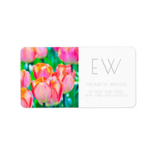 ETIQUETAS DE ENDEREÇO DE FOTOGRAFIA DA FLOR TULIP
