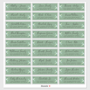 Etiquetas de Endereço de Guest de Casamento Verde