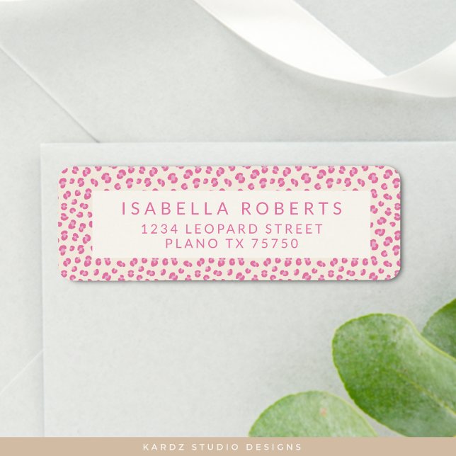 Etiquetas de Endereço de Impressão do Leopardo Ros (Personalize with your name and address, choose size.)