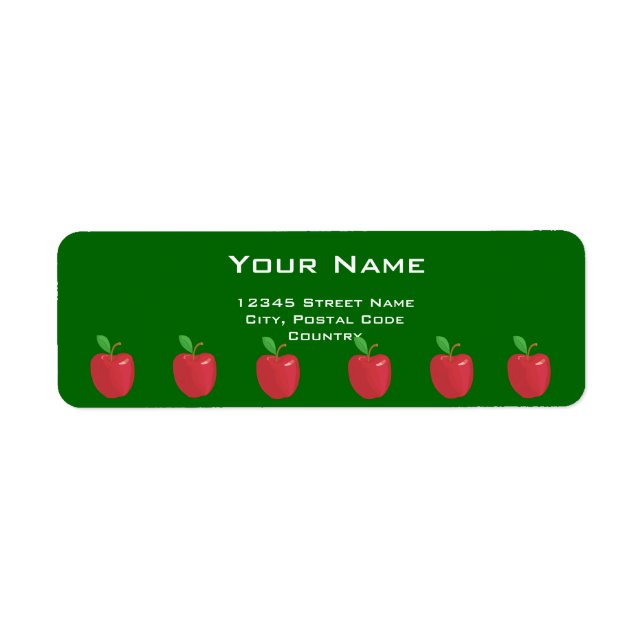 etiquetas de endereço de maçã vermelha (Frente)