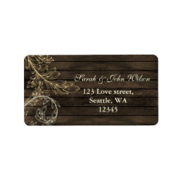 etiquetas de endereço de madeira rusticada