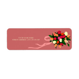 Etiquetas de Endereço de Mala Direta de Buquê Flor