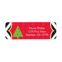 Etiquetas de Endereço de Natal Árvore Moderna Fofa