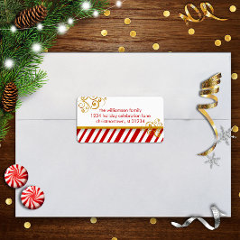 Etiquetas de endereço de Natal Candy Cane