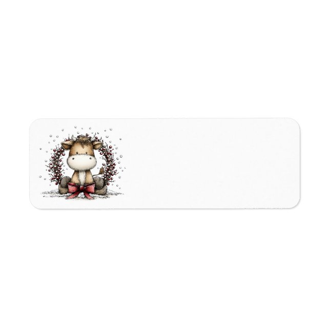 Etiquetas de Endereço de Natal Caprichosas (Frente)