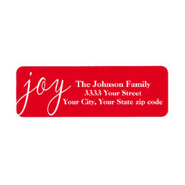 Etiquetas de Endereço de Natal de Alegria Vermelha