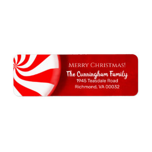 Etiquetas de Endereço de Natal do Peppermint Cand