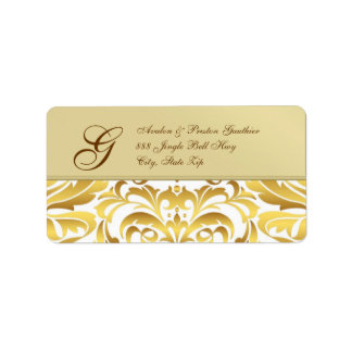 Etiquetas de endereço de Natal Dourado Metal Doura