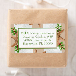 Etiquetas de endereço de Natal para a praia de Wre