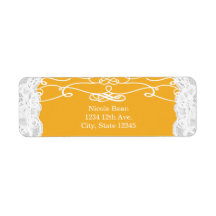 Etiquetas de Endereço de Noiva Elegantes com Renda