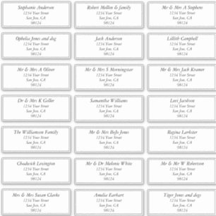 Etiquetas de endereço de nome de convidado pré-e