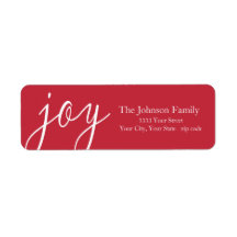 Etiquetas de endereço de retorno de alegria vermel