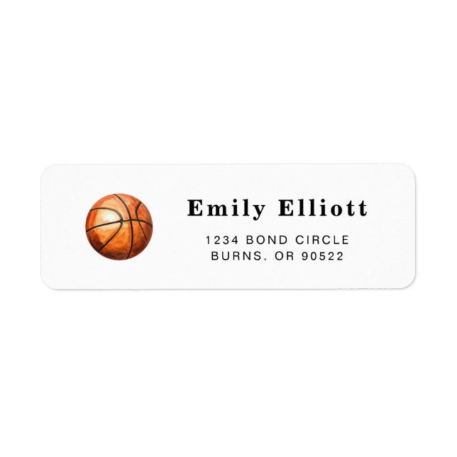 Etiquetas de Endereço de Retorno de Basquetebol (Frente)