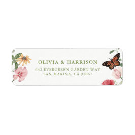 Etiquetas de Endereço de Retorno de Casamento Flor