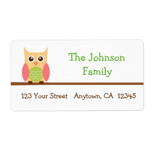 Etiquetas de endereço de retorno de coruja